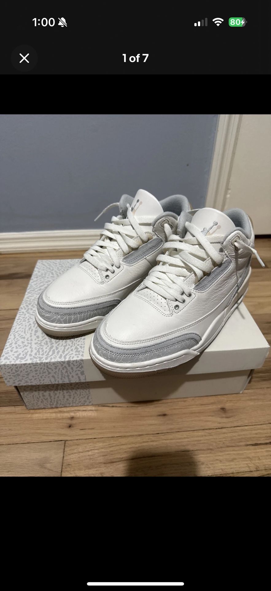 Jordan 3 Ivory Men’s 8.5