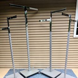 4 Garment/Clothing Commercial Grade Heavy Duty 2 Way Straight Arms Display Racks