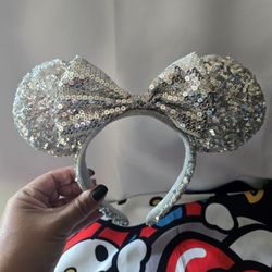 Disney Silver Sequined Headband Ears 