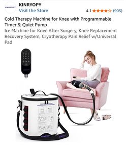 Cold Therapy Machine for Knee with Programmable Timer & Quiet Pump Ice Machine for Knee After Surgery, Knee Replacement Recovery System, Cryotherapy P