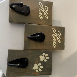 His Her Dog Wall Hooks