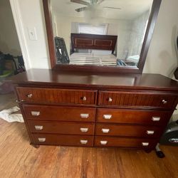 beautiful long dresser with mirror