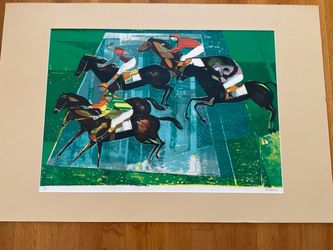 Camille Hilarie “ Les Courses” Pencil Signed Limited Edition 115/120 Original Art Lithograph