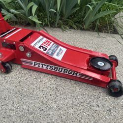 PITTSBURGH 3 Ton Low-Profile Floor Jack with RAPID PUMP, Red