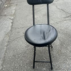 Black Stool And Fold Up Coffee Table 