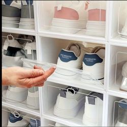 Shoe Storage Organizer – 12 Transparent Boxes – $5