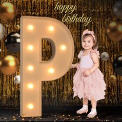 Mixifox Marquee Light Up Letters, 3FT Large Light Up Letters For Party, Marquee Numbers, Mosaic Balloon Frame, Cardboard Letters For Birthday Wedding 