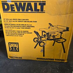 DEWALT 15 Amp Corded 10 in. Job Site Table Saw with Rolling Stand #240892