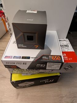 AMD Ryzen 7700, Asrock B650M,Radeon RX7600XT 16GB, Corsair RM750 white pc components bundle
