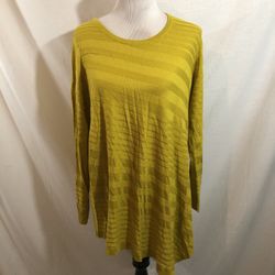 Apt 9 “Antique Miss” Gold Long Sleeve Angled Tunic Sweater - Womens XL, NWT, bust 21”
