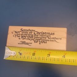 Wood Rubber Stamp Christmas quote 
