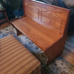 Old Woodenpew.  W/storage Shelf