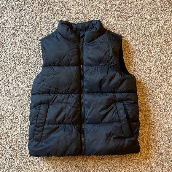 Old Navy Balck Zip Up Puffer Vest Kids Children's Size M Medium 8 Top