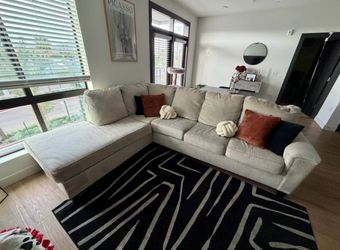 Cream L-shaped couch
