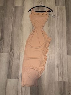 New with tags- Nude Tan Formal Sleeveless Long Dress with Slit