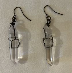 Raw Quartz Wire Wrapped Earrings
