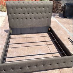 Queen Bed Frame Dark Grey Box spring Included Brand New 