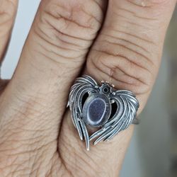 NEW 925 Silver Winged Design Ring with GENIUNE moonstone
