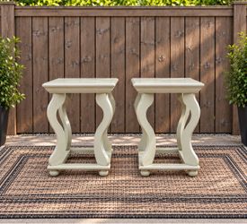 Pair of Sculptural Accent / End Tables – Curved Designer Style