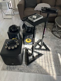 KRK ROKIT 8 8" Powered Studio Monitor (Pair) + KRK S10.4 Subwoofer + Stands ONLY