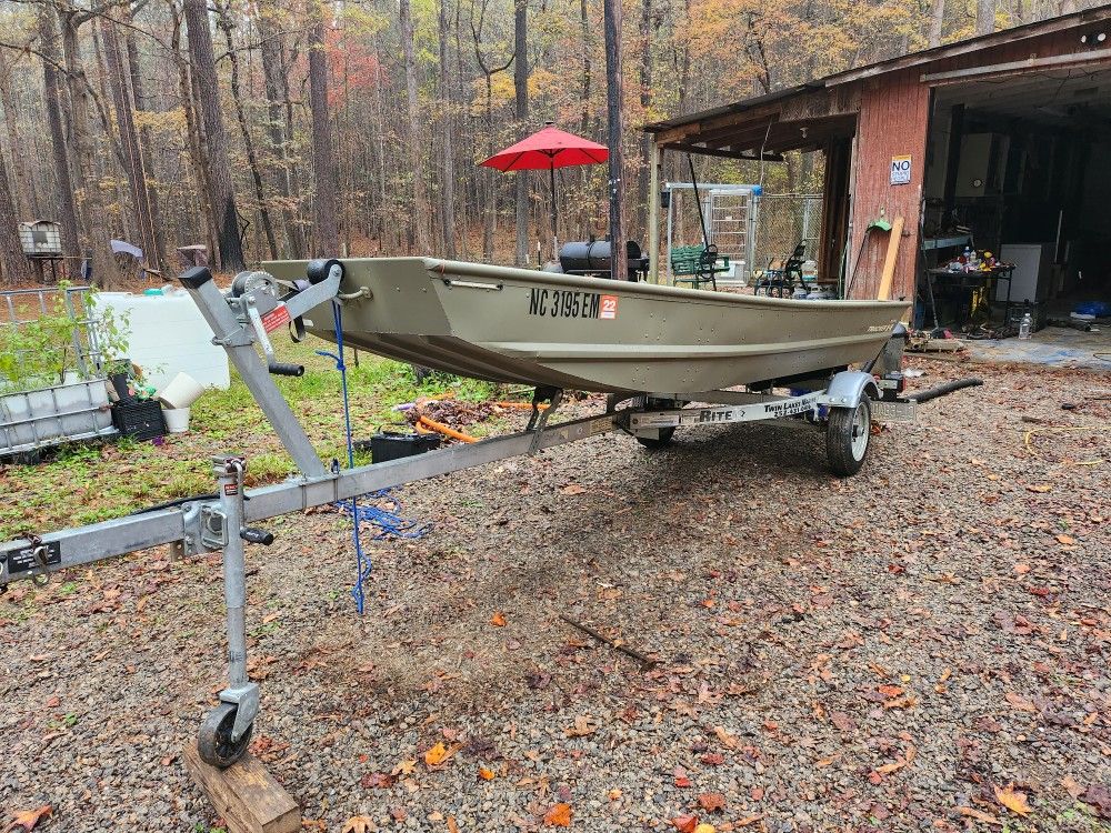 14 Foot Tracker John Boat And Trailer