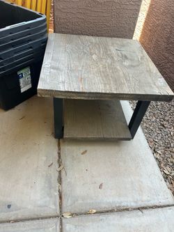 Rustic Wood and Metal End Table