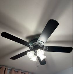 Black 5-Blade Ceiling Fan with Light Kit