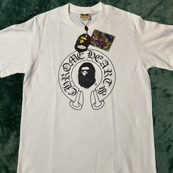 White chrome x bape shirt
