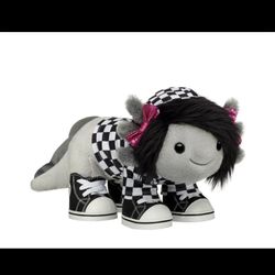 IN HAND - Build-A-Bear Emo Axolotl Stuffed Animal Black High-Tops Gift Set
