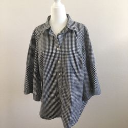 Ralph Lauren - Black and plaid blouse 2XL/ Women Top / Shirt- size 2X