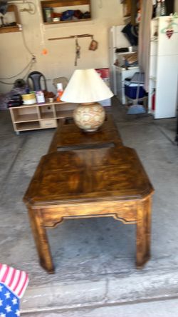Brown  tables , lamp