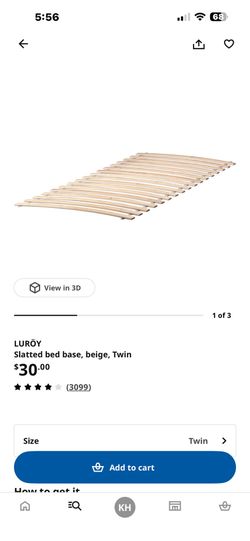 IKEA Luröy twin slatted bed base