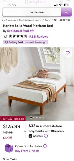Twin solid wood platform bed wayfair Harlow