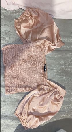 SHEIN Satin Sleeve Crop Top