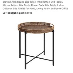 Dingtai Rattan 19” Small Round End Table