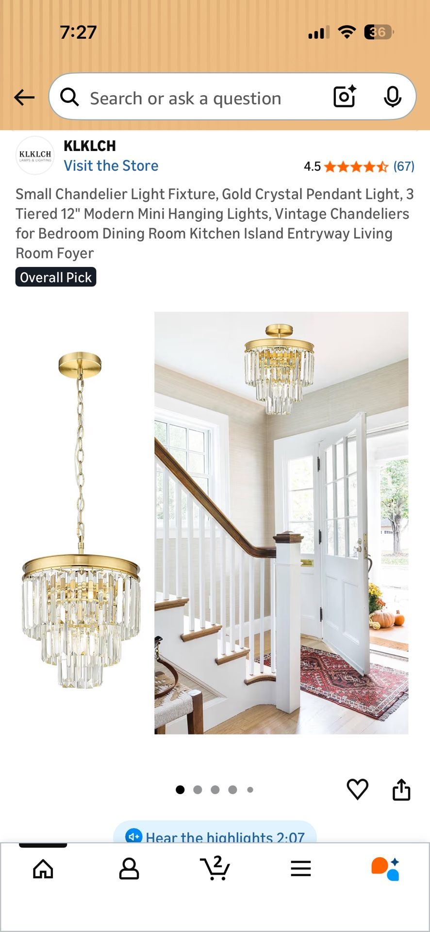 Small Chandelier 3 Light Fixture Crystal Pendant Light