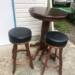 Bar table and two stools