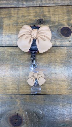 Bow Badge Reel with ID Clip