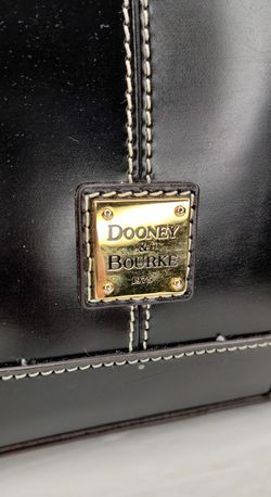 Dooney Bourke Selleria Florentine Leather Black Domed Satchel