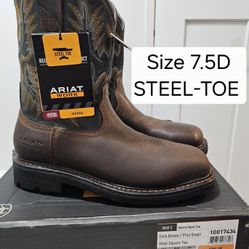 Ariat Steel Toe Work Boots Size 7.5 