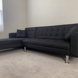 Black Fabric Sectional Sofa Bed 👍FREE FINANCING AVAILABLE❗NO CREDIT CHECK❗ 🚛 Fast delivery available 