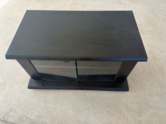 Black TV Stand with Glass Doors