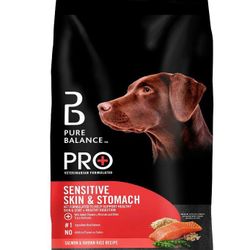 Pure Balance Pro+ Sensitive Skin & Stomach Dog Food, Salmon & Rice Recipe, 8 lb Bag