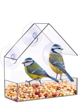 Clear Window Bird Feeder with
Strong Suction Cups Wild Bird
Feeder Bird Watching