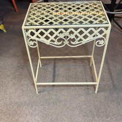 Metal Table With Glass Top