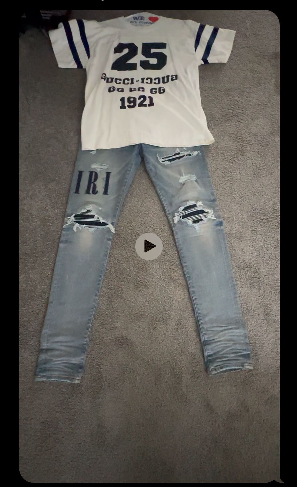 Amiri Jeans Size 34 /gucci Shirt Size m