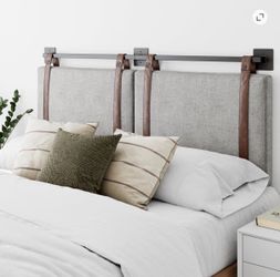 Nathan James Harlow Queen/Full Wall-Mount Headboard – Gray/Brown