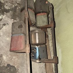 Vintage Gumball Machines on Industrial Pipe Stand LP