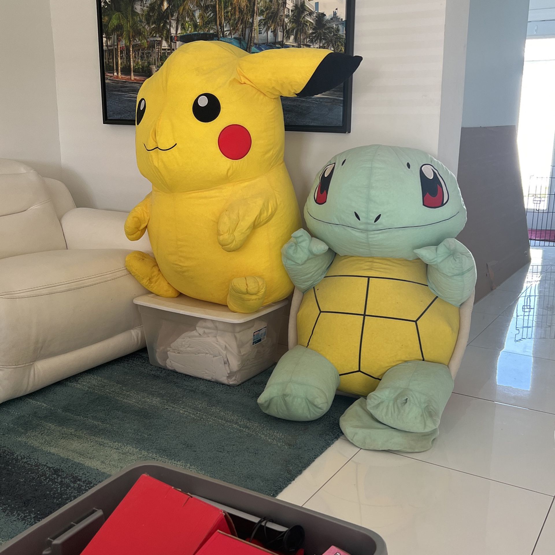 Giant Pikachu And Squirtle Pokémon Plushie 