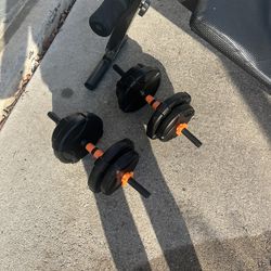 Incline bench with weights